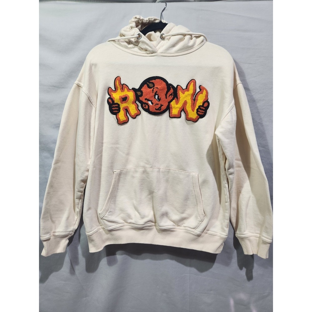 Rawyalty Couture Raw‎ In The Now  Hoodie Raised Chenille W Devil Flames Sz Large